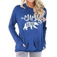 thumbnail image 2 of Sudadera con cuello redondo, mangas largas, suave y cómoda para uso diario, talla S, con estampado de oso azul para mujer, 2 of 5