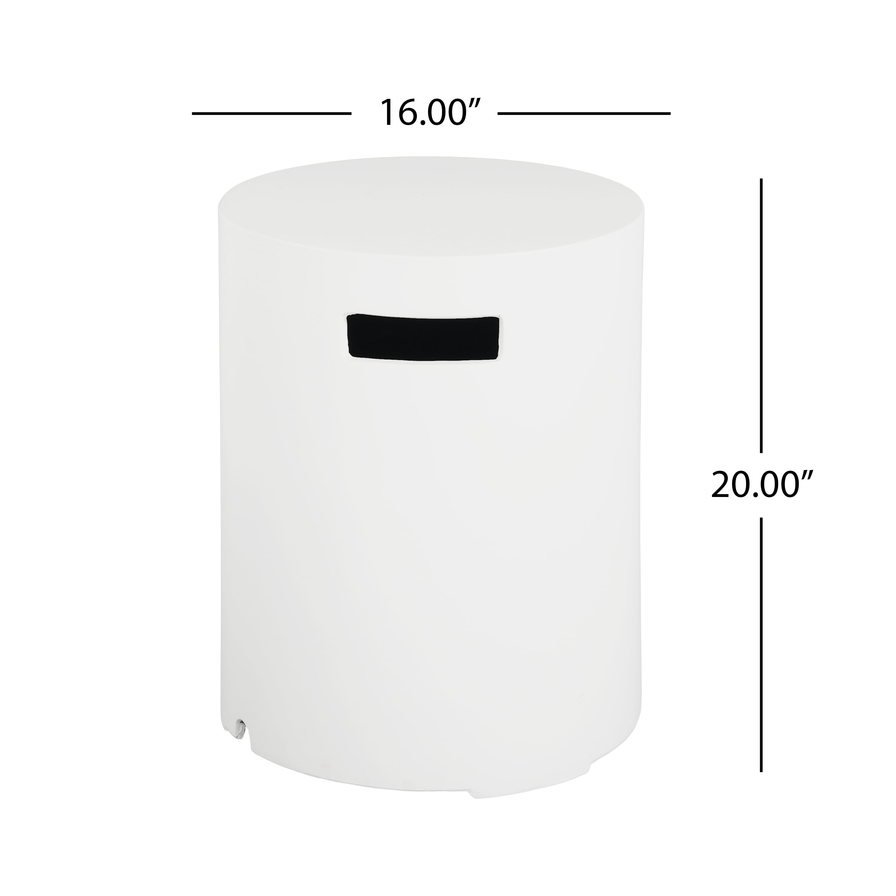 Mintazer 16" MGO Tank Holder Side Table Modern Lightweight Concrete Propane Tank Cover Table for Outdoor Patio, White