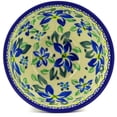 thumbnail image 2 of Polish Pottery 5½-inch Bowl (Blue Clematis Theme) Hand Painted in Boleslawiec, Poland + Certificate of Authenticity, 2 of 6