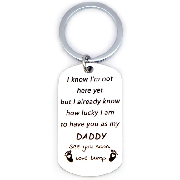 New Dad First Time Dad Pregnancy Announcement Gifts for Husband Men Fathers Day Keychain Gifts from Baby for Expecting Dad Daddy to Be New Daddy New Father Keychain Gifts Birthday Christmas