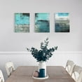 thumbnail image 2 of Modern Abstract Wall Art Decor - Turquoise and Grey Teal Canvas Painting, 3-Piece Set of 12"x16" - Ideal for Living Room, Bedroom, Kitchen, Office, and Bathroom Decoration, 2 of 6
