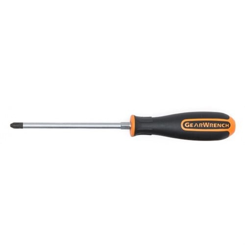 Black Apex Tool Group GEARWRENCH 82689 #2 x 4 Phillips Orange Dual Material Screwdriver with Hex Bolster