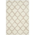 thumbnail image 5 of SAFAVIEH Indie Careen Geometric Polyester Shag Area Rug, Ivory/Mushroom, 4' x 6', 5 of 6