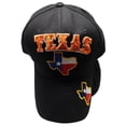 thumbnail image 2 of State of Texas State Flag Map Black Cotton Adjustable Embroidered Cap Hat, 2 of 5