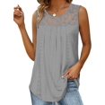 thumbnail image 1 of Camisa Plisada de Encaje Sin Mangas, Blusa de Verano, Túnica Gris XXL, 1 of 4