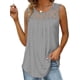 thumbnail image 1 of Camisa Plisada de Encaje Sin Mangas, Blusa de Verano, Túnica Gris XL, 1 of 4