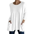 thumbnail image 3 of jiaxiM Womens Tops Dressy Casual Plain Womens Tshirts Short Sleeve Tshirts Classic-Fit Basic Tee Women's Basic White Shirts Going Out Workout Gym Tops,White, 3 of 6