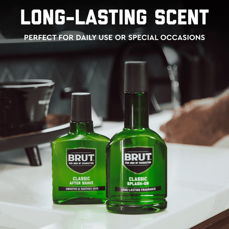 Brut Classic Splash on, Wood & Citrus Scent, Cologne for Men, 7 oz