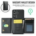 thumbnail image 3 of Dteck for Samsung Galaxy S24 Case Detachable Wallet Case with Card Holder, Samsung Galaxy S24 Magnetic Case Compatible with MagSafe, PU Leather RFID Blocking Flip Kickstand Credit Slots,Black, 3 of 7