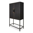thumbnail image 2 of Moe's Home Collection Mako Bar Carts and Cabinet Faux Leather Black, 2 of 10