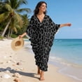 thumbnail image 6 of DISNIMO Kaftan Dress for Women Leopard Print V Neck Batwing Sleeve Caftan Dresses Summer Beach Coverups Loose Fit Swimsuit Cover Ups, 6 of 7