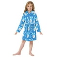 thumbnail image 6 of FORMRS Niños Bathrobe Unisex Hooded Robe Soft Plush Pajamas Sleepwear, Size 4-6T, Blue Bears, 6 of 7