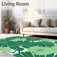 thumbnail image 2 of ODIKA 4'x6' Machine Washable Non-Slip Area Rug, Tropical Palm Frond Botanical Leaves Garden Jungle Foliage Print High Traffic Rug with Pad, Green, 708566, 2 of 8