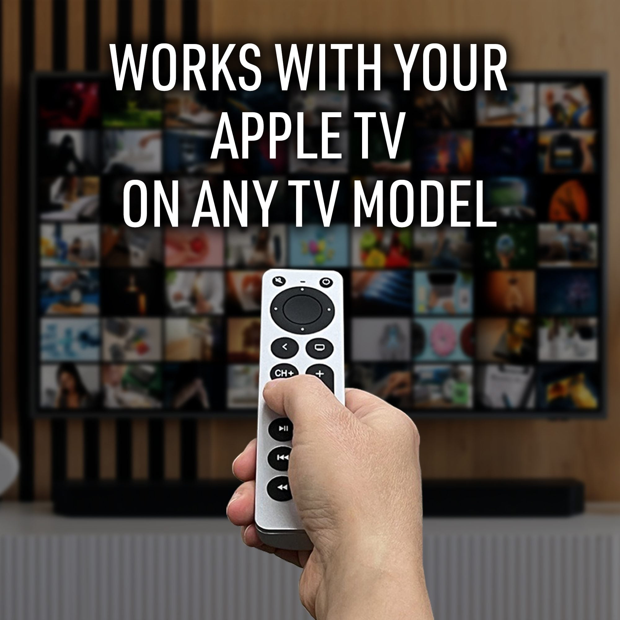 Xtreme Universal Apple TV Remote Replacement for 1st-5th Generation, Controls TV & Apple TV, Large Buttons, Ergonomic Design – Requires 2x AAA Batteries