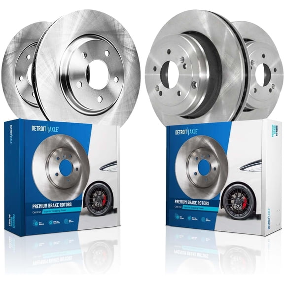 Detroit Axle - Front Rear Disc Brake Rotors for Hyundai 2010-2016 Genesis Coupe, 13.39" Front and 12.99" Rear Rotors 2011 2012 2013 2014 2015