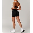 thumbnail image 4 of PISONIC 2 Piece Womens Workout Set Halter Neck Straps Sport Bra Matching Booty Lifting Shorts Gym Yoga Active Outfits, 4 of 6