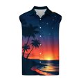 thumbnail image 2 of Fancifize Men's Big and Tall Sleeveless Shirts 3D Printed Button Up Tropical Beach Tank Top Summer Collered Casual Tank Shirt, 2 of 4