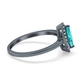 thumbnail image 2 of Halo Marquise Engagement Ring Black Tone Paraiba Tourmaline CZ 925 Sterling Silver Size 7, 2 of 6