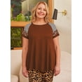 thumbnail image 3 of LARACE Plus Size Tunics Tops for Womens Crewneck Short Sleeve Blouse T Shirts DarkOrange 1X, 3 of 5