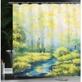 thumbnail image 4 of Ambesonne Spring Shower Curtain, Pastoral Forest Woods, 69"Wx84"L, Green Blue, 4 of 5