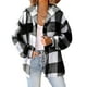 thumbnail image 1 of Sudadera con capucha y manga larga para mujer, informal, con cuello de botón, blusa y capucha, abrigo para mujer, 1 of 7