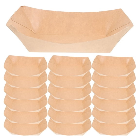 WHAMVOX Kraft Paper Disposable Food Boats for Storage Khaki Color 125 Pieces
