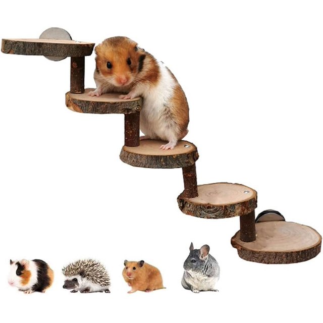 Juguete para hámster de madera, escalera para hámster, juguete para escalar para hámster, juguetes para masticar para hámster, ratas, conejos, apto para hámster, ratones, jerbos, ratas, ardillas Sailing Electrónica