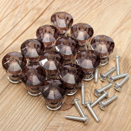 Meigar Pack Of 12 Drawer Knob Pull Handle Crystal Dresser Glass