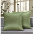 thumbnail image 2 of Aiking Home 24x24 Inches Faux Silk Square European Shams, Zipper Closure, Sage (Set of 2), 2 of 5
