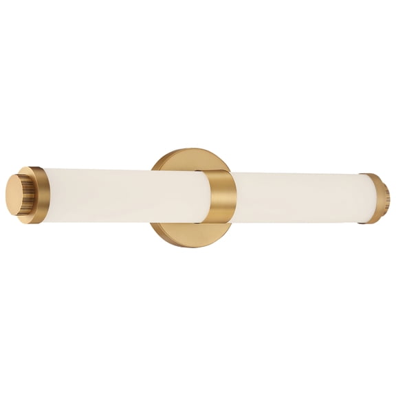 Aqua 1 - Light Brushed Gold Contemporary LED Glass & Steel Wall Sconce