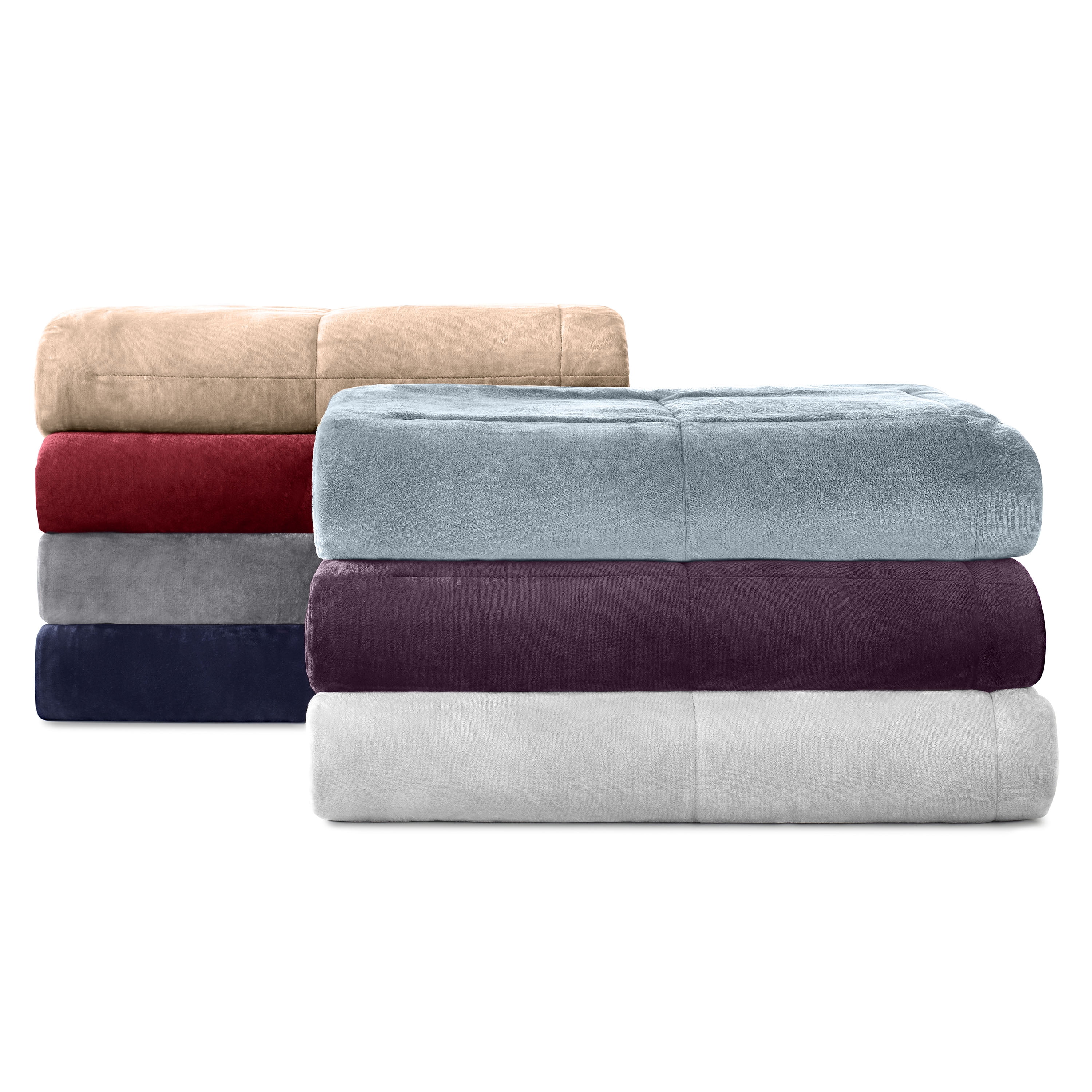 Vellux Plush Quilted Blanket, Queen, Grey