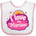 thumbnail image 3 of Inktastic I Love My Mamaw Grandchild Girls Baby Bib, 3 of 4