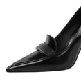 thumbnail image 4 of Women Pointed Toe Stiletto Sexy Pumps 9.5CM Patent Leather Ladies Wedding Shoes for Bride Prom Party, 4 of 6