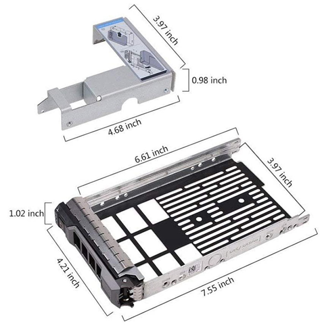 4X Plateau de Disque Dur 3,5 Pouces pour Serveurs PowerEdge - avec Adaptateur HDD 2,5 Pouces NVMe SSD SAS SATA Support