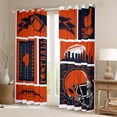 thumbnail image 2 of jejeloiu American Rugby City Black Out Curtains,Orange Sport Helmet Curtains Pack of 2 (42x63 Each) For Kids, 2 of 6