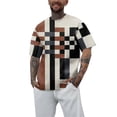 thumbnail image 3 of T Shirts for Men Polo 1/4 Short Sleeve Big and Tall Lounge Wear Shirts Casual Stylish Gradient Round Neck Casual Outdoor Basic Basic Tee, 3 of 6