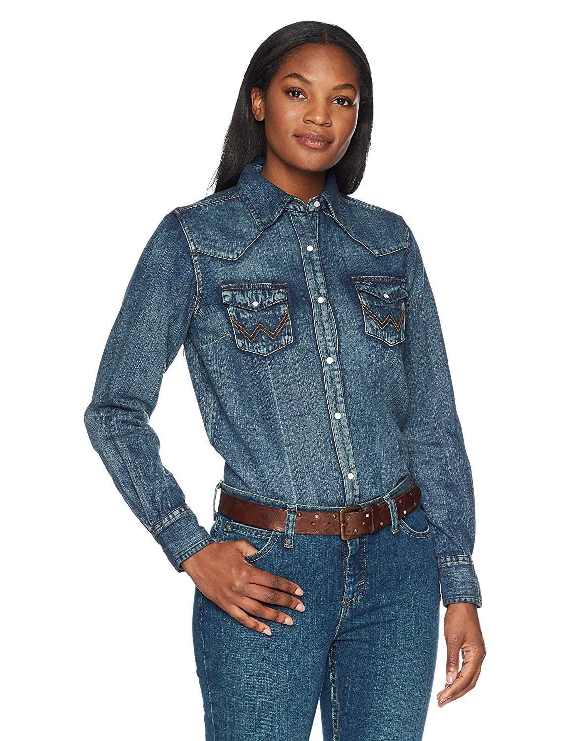 womens denim work shirt