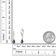 thumbnail image 6 of Gem Stone King 925 Silver and 10K Yellow Gold Purple Amethyst and White Lab Grown Diamond Dangle Earrings for Women | 1.58 Cttw | Gemstone February Birthstone | Pear Shape 8X5MM, 6 of 6