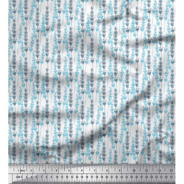 Soimoi Polyester Crepe Fabric Lavender Shirting Print Fabric by The Yard 52 Inch Wide