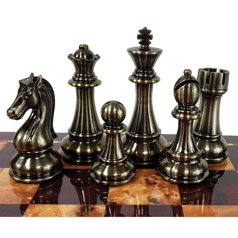 Metal Chess Pieces Gold Board Games