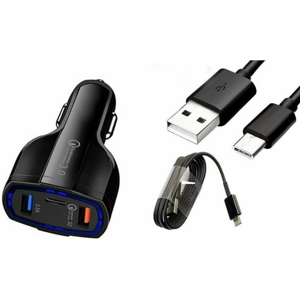 Fast Charge 35 Watt 7 Amp 3 Port Car Charger Type C Cable For Samsung Galaxy S21 Galaxy S21 Galaxy S21 Ultra Z Fold2 5g Walmart Com Walmart Com