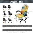 thumbnail image 5 of FKELYI Office Chair Cover with 2 Piece Armrest Covers Yellow Marble Texture Print Breathable High Back Computer Chair Slipcover for Home Office Decor, Large, 5 of 6