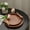Brown, variant on MODE HOME Modern Decorative Tray Set of 2, Wooden Round Crocodile Leather Tray with Polished Metal Handles, Decorative Serving Trays Coffee Table Trays Ottoman Platter for Home Decor (Golden)