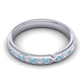 thumbnail image 3 of 0.30 Carat Genuine Round Cut Natural Diamond Aquamarine Gemstone Anniversary Eternity Band for Women Solid 14K White Gold Size 4.5 by Diamond-Capitals, 3 of 8