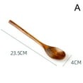 thumbnail image 5 of Kitchen Wooden Long Handle Ladle Soup Ladle Retro Japanese Wood Spoon UteX W231, 5 of 9