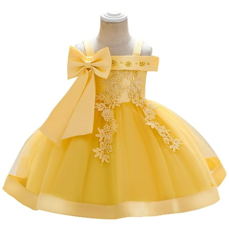

PEACNNG Summer Dresses Infant Baby Girl Birthday Party Dress Flower Newborn Princess Clothes Toddler Baby Girl Wedding Dress