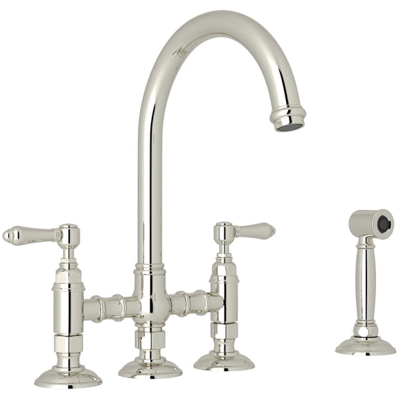 Rohl A1461lmws-2 San Julio 1.5 GPM Widespread Bridge Kitchen Faucet - Nickel