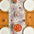 thumbnail image 3 of Silver Fireworks Patriotic 4th of July Table Runner, Seasonal Kitchen Dining Table Decoration for Home Party Decor 13x72 Inch, 3 of 6