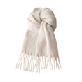 thumbnail image 2 of Bufanda de invierno Elegante accesorio de vestir largo Chal con borlas Chal grueso Beige, 2 of 8