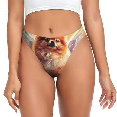 Sigee Cute Cloud Pomeranian for Women s G-String Panty  Low Rise  Soft Lace Perfect for Everyday Wear or Special Occasions-3X-Large